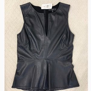 Leather Peplum Top